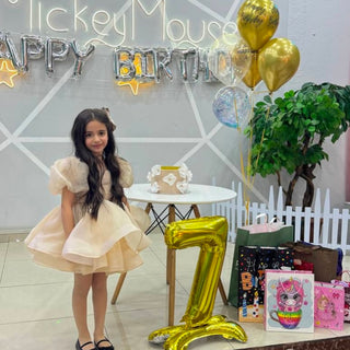 Oscar Bej Kemerli Tasarım Elbise