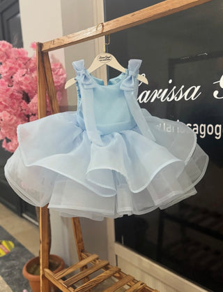 Ela Kız Bebe mavi Tonu Çocuk Abiye Elbise