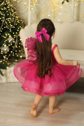 Olivia Fuşya Renk Kız Çocuk Abiye Elbise