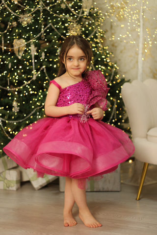 Olivia Fuşya Renk Kız Çocuk Abiye Elbise