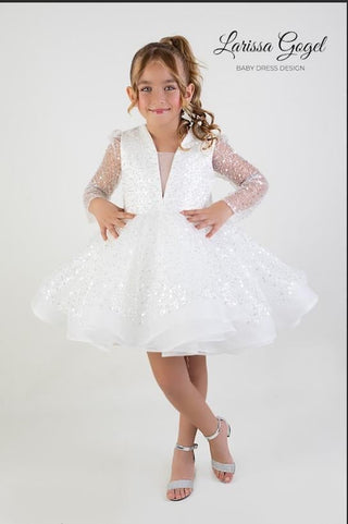 Alyona Beyaz Marul Etek Kız Elbise