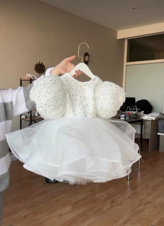 Diana Beyaz Sırtı V Marul Etek Elbise