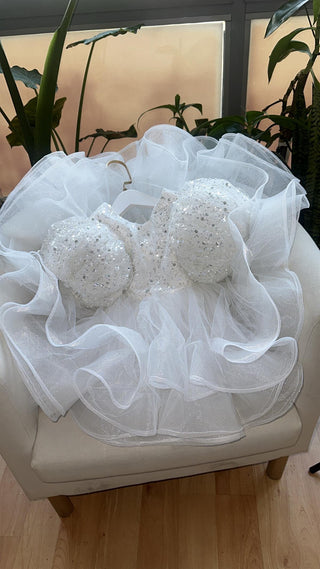 Diana Beyaz Sırtı V Marul Etek Elbise