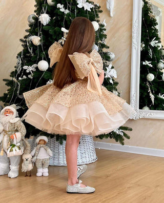 Jerry Gold Taş İşleme Kız Çocuk Abiye Elbise