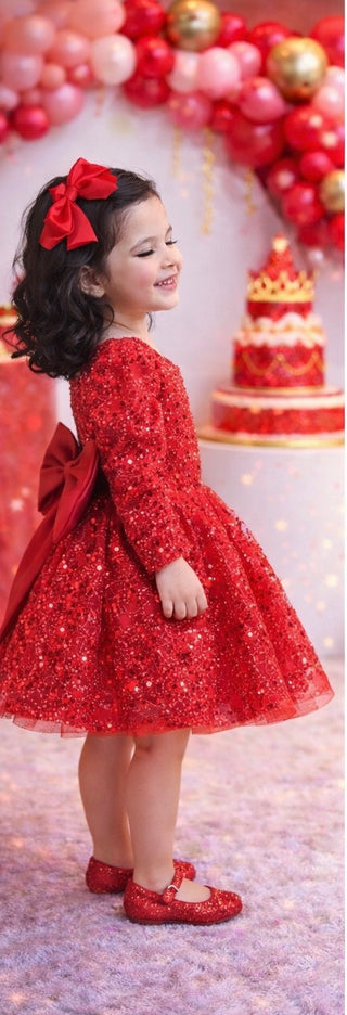 Anastasia Kırmızı Taş İşleme Kabarık Elbise