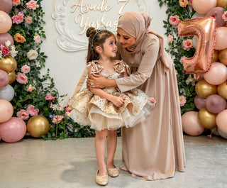 Ela Bej Kırma Taşlı Omuzları Kurdaleli  Elbise