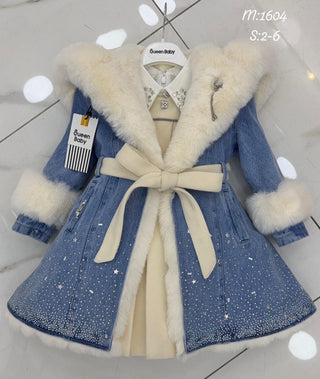 PREMIUM ÖZEL TASARIM KÜRKLÜ KOT MONT + ELBİSE