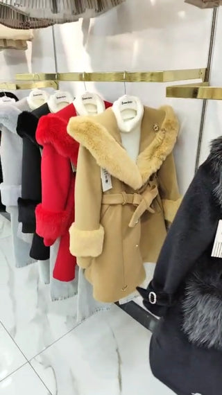 Premium Camel Renk Angora kürk Pantolon 3 LÜ TAKIM