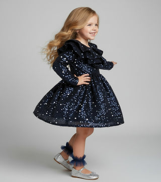 Milano Mor Çift Valon Uzun Kol Elbise