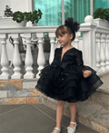 Alyona Siyah Marul Etek Abiye Elbise