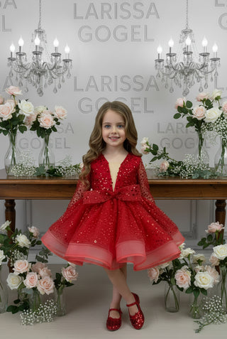 Alyona Kırmızı Marul Etek Kız Elbise