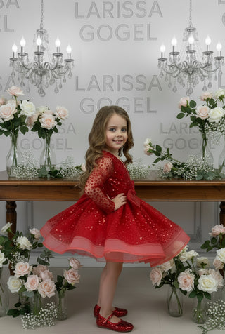 Alyona Kırmızı Marul Etek Kız Elbise