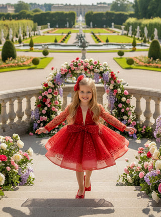 Alyona Kırmızı Marul Etek Kız Elbise