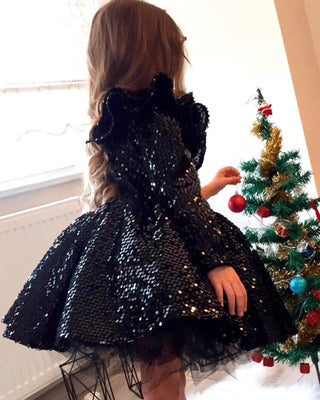 Milano Siyah Tek Kol Çift Valon Elbise